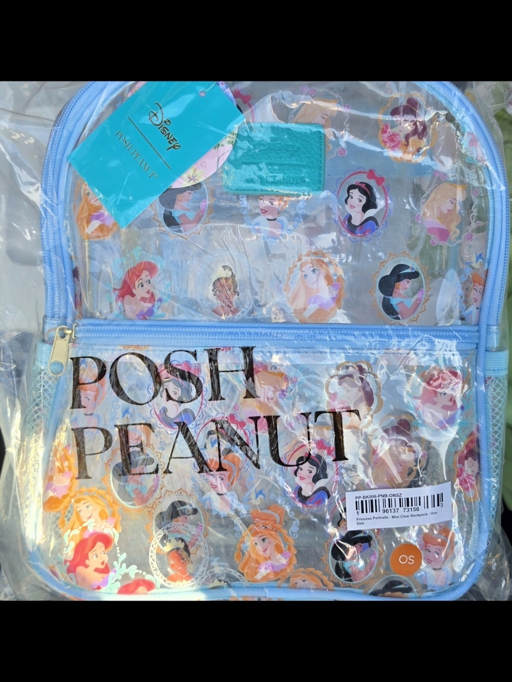 Posh Peanut Disney Princess Portraits Mini Clear Backpack NIB